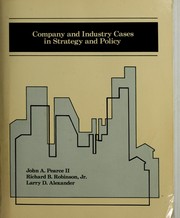 Cover of: Company and industry cases in strategy and policy by Pearce, John A.