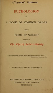 Cover of: Euchologion, or, A book of common order: being forms of worship