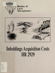 Cover of: Inholding acquisition costs associated with H.R. 2929