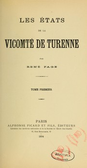 Cover of: Les États de la vicomté de Turenne