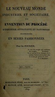 Cover of: Le nouveau monde industriel et sociétaire by Charles Fourier