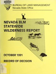 Cover of: Nevada BLM statewide wilderness report