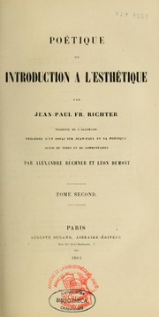 Cover of: Poétique, ou, Introduction à l'esthétique
