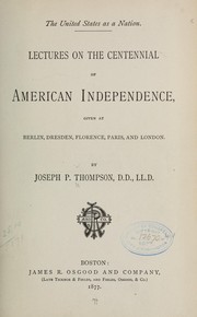 Cover of: The United States as a nation by Thompson, Joseph Parrish