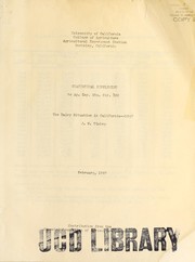 Cover of: Statistical supplement to Ag. Exp. Sta. cir. 366: the dairy situation in California, 1947