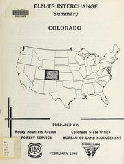 Cover of: BLM/FS interchange: summary : Colorado