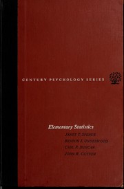 Cover of: Elementary statistics