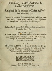 Cover of: Juan Caramuel Lobkovvitz by António de Sousa de Macedo