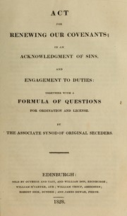 Act for renewing our covenants by Associate Synod of Original Seceders (Scotland)