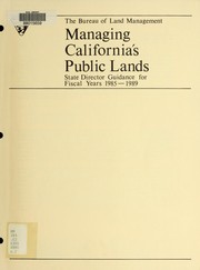 Cover of: Managing California's public lands: state director guidance