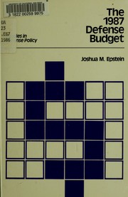 Cover of: The 1987 Defense Budget