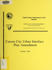 Cover of: Carson City urban interface plan amendment
