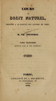 Cover of: Cours de droit naturel