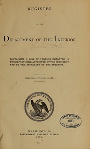 Cover of: Register of the Department of the interior: Containing appointees of the President and of the secretary of the interior ...
