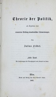 Cover of: Theorie der Politik by Julius Fröbel