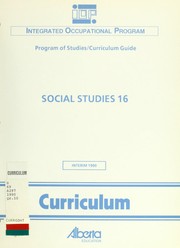 Cover of: Social studies 16: program of studies/curriculum guide, grade 10