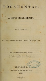 Cover of: Pocahontas: a historical drama, in five acts