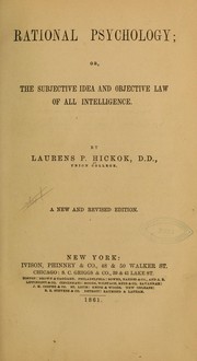 Cover of: Rational psychology by Laurens Persens Hickok