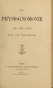 Cover of: De la physiognomonie