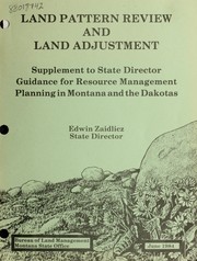 Cover of: Land pattern review and land adjustment by United States. Bureau of Land Management. Montana State Office, United States. Bureau of Land Management. Montana State Office