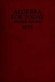 Cover of: Algebra for today, second course