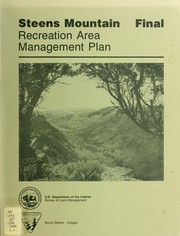 Cover of: Recreation area management final plan for the Steens Mountain Recreation Lands, Oregon