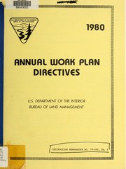 Annual work plan directives by United States. Bureau of Land Management