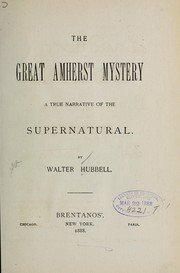 Cover of: The great Amherst mystery by Walter Hubbell