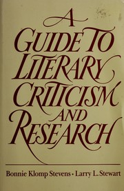 Cover of: A guide to literary criticism and research by Bonnie Klomp Stevens