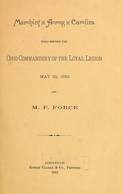 Cover of: Marching across Carolina: read before the Ohio Commandery of the Loyal Legion May 2d, 1883