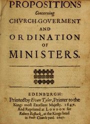 Cover of: Propositions concerning church goverment and ordination of ministers by Westminster Assembly (1643-1652)