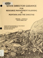 Cover of: State director guidance for resource management planning in Montana and the Dakotas