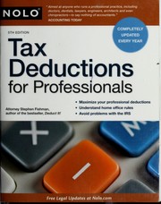 Tax deductions for professionals by Stephen Fishman