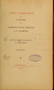 Cover of: Spirit communion. by J. B. Ferguson