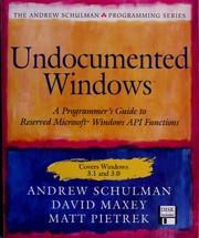 Cover of: Undocumented Windows | Andrew Schulman