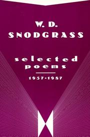 Cover of: Selected Poems by W. D. Snodgrass