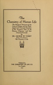 Cover of: The chemistry of human life