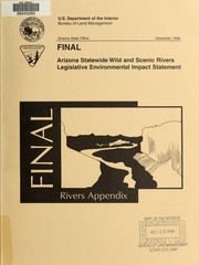 Cover of: Final, Arizona statewide wild and scenic rivers legislative environmental impact statement by United States. Bureau of Land Management. Arizona State Office