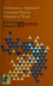 Cover of: Performance appraisal: assessing human behavior at work
