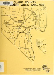 Cover of: Planning area analysis, Clark County, Nevada