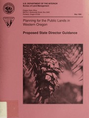 Cover of: Planning for the public lands in western Oregon by United States. Bureau of Land Management. Oregon State Office
