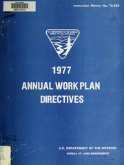 Cover of: Annual work plan directives by United States. Bureau of Land Management, United States. Bureau of Land Management