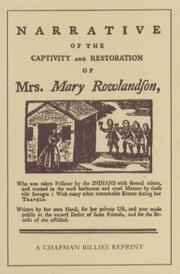Cover of: The Narrative of the Captivity and Restoration of Mrs. Mary Rowlandson by Mary White Rowlandson