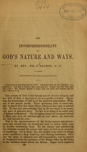 Cover of: The incomprehensibility of God's nature and ways
