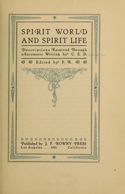 Cover of: Spirit world and spirit life
