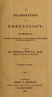 Cover of: An examination of phrenologyl in two lectures
