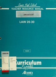 Cover of: Law 20-30: teacher resource manual