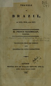 Cover of: Travels in Brazil in 1815, 1816, and 1817