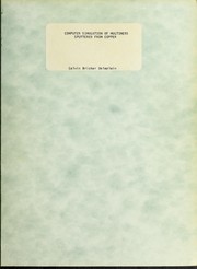 Front cover of Computer simulation of multimers sputtered from copper by Calvin Bricker Delapain
