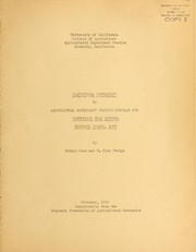 Cover of: Statistical supplement to Agricultural Experiment Station circular 378: Commercial head lettuce, economic status